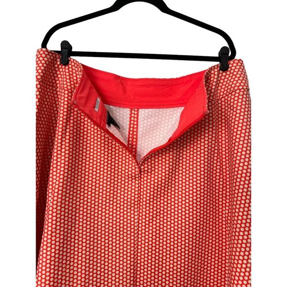 Lane Bryant Skirt The Modernist Collection Size 20 Orange White Polka Dot A-Line - Picture 6 of 11